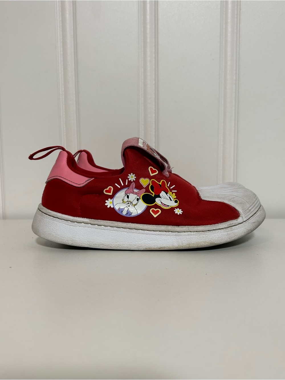 Adidas superstar slip on 360 Disney Minnie Mouse red pink